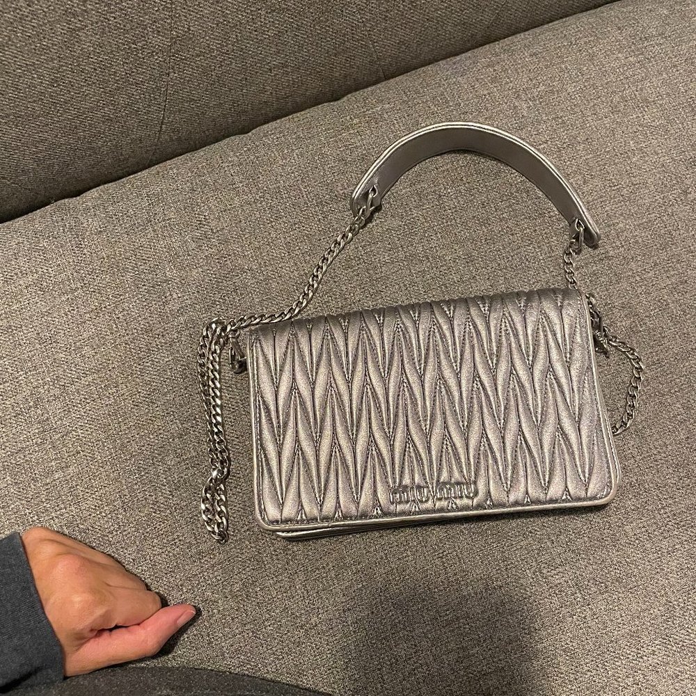 Miu Miu Classic Logo Matelasse Shoulder